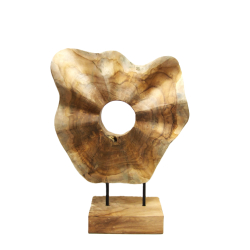 Kwiat Rzeźba z drewna teak 40cm